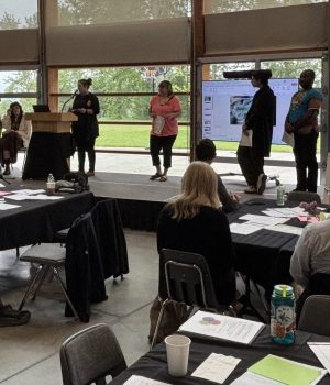 Sharing our research at the Quesnel Future of Forestry Think Tank. Credit: Colleen Fortier